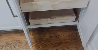 pull-out storage - Built-In Shelving and Cabinet Drawers in Historic Kenwood