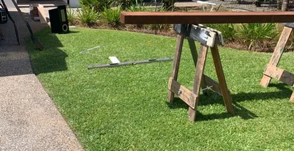 set-in-concrete posts - Timber Entry Posts and Window Wall Repair on Snell Isle