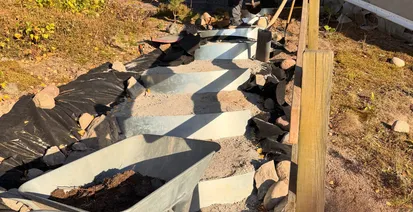 drainage base - Stone Garden Steps on a Sloped Yard in Seminole