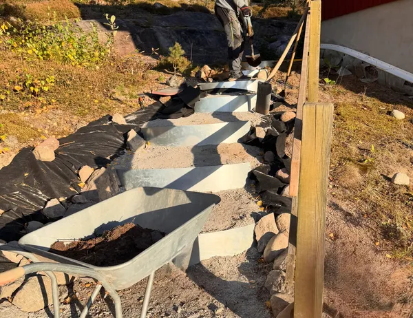 Stone Garden Steps on a Sloped Yard in Seminole, photo 1 of 2